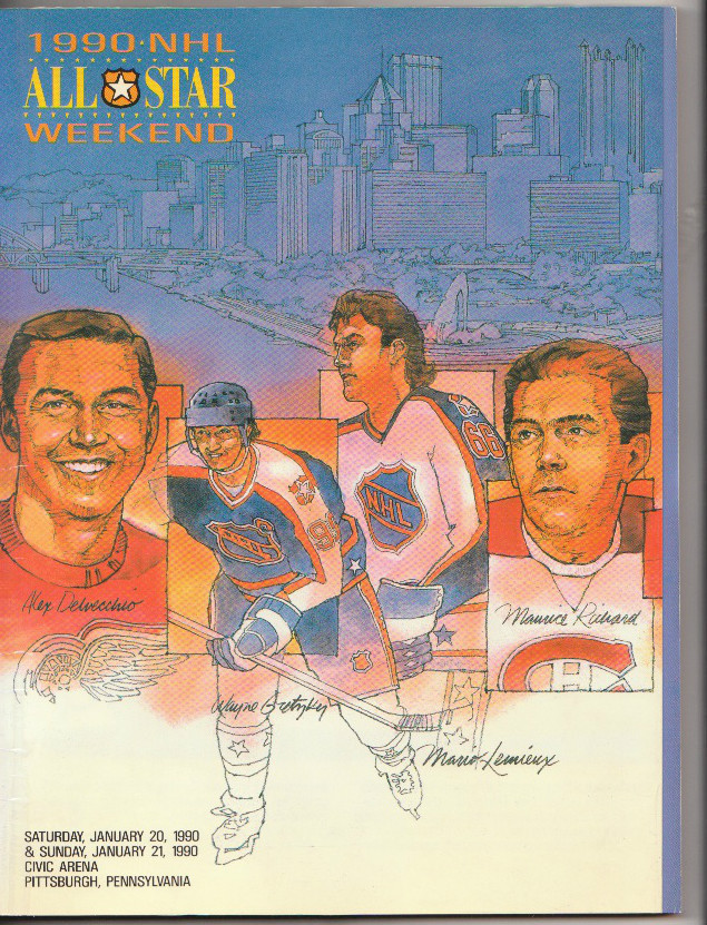 1/20/1990 NHL ALL STAR PROGRAM PITTSBURGH PENGUINS CIVIV ARENA