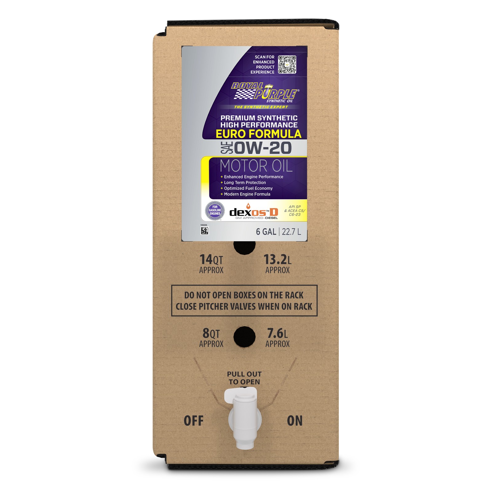Royal Purple 11916 SAE 0W-20 Dexos D High Performance Motor Oil European Formula
