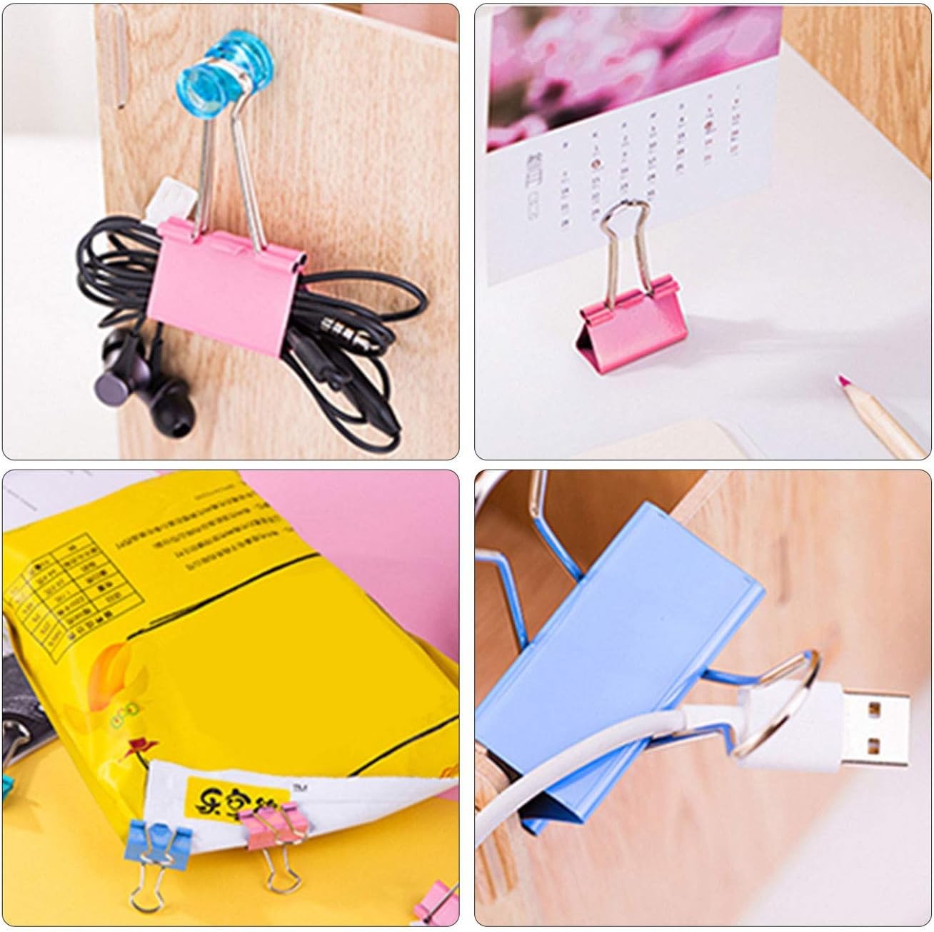 Binder Clips - Assorted Sizes 100 Count, X Large, Medium, Colorful