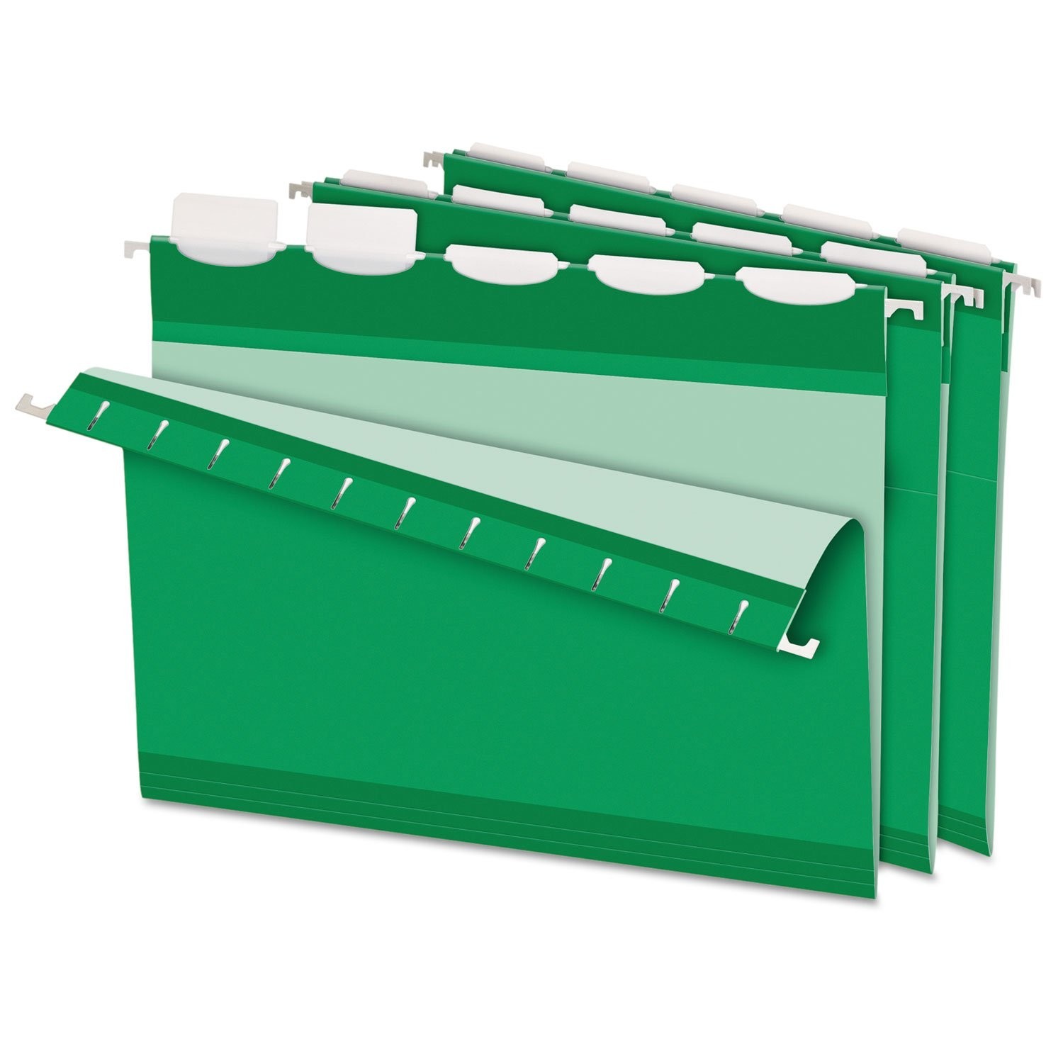 Pendaflex Ready-Tab Hanging File Folders, Letter, Bright Green, 5 Tab, 25/BX