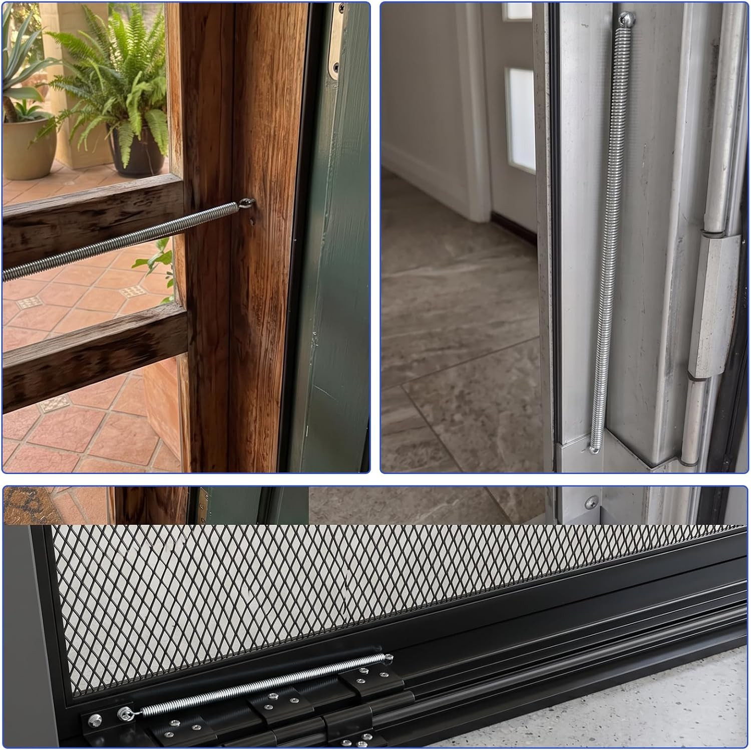 2 Pcs Screen Door Springs, Heavy-Duty Stainless Steel Screen Door Spring,Scre...