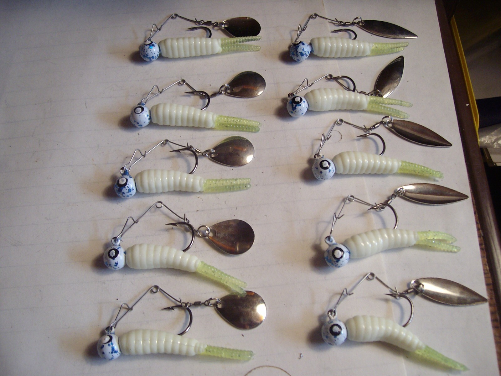 Beetle Spin  Card Of Ten  1/2 and 1/2 NEW HOT COLOR--   3/8 OZ MONKEY MILK SHINE