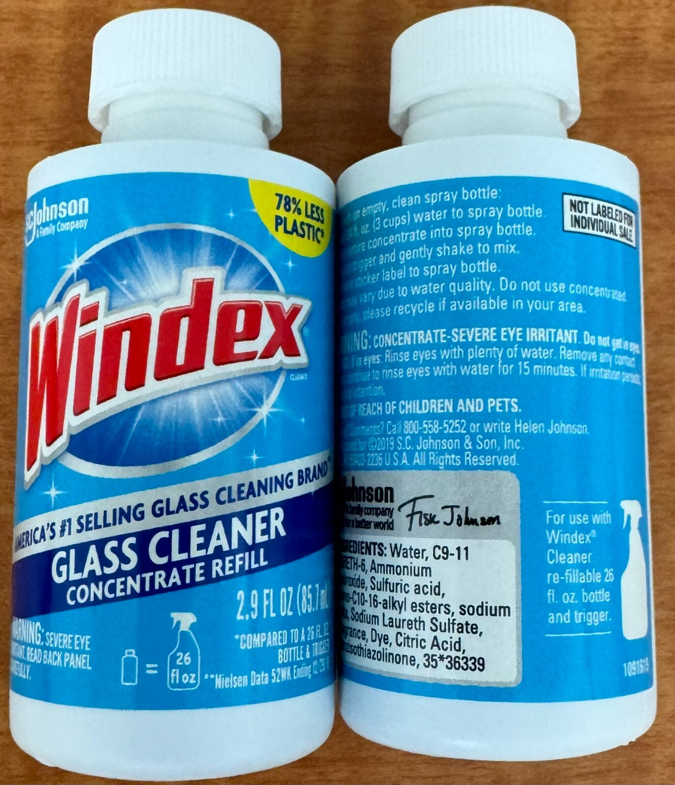 Windex Glass Cleaner Concentrate 2.9 Oz Each Concentrated Refill Bottles 12 Pack