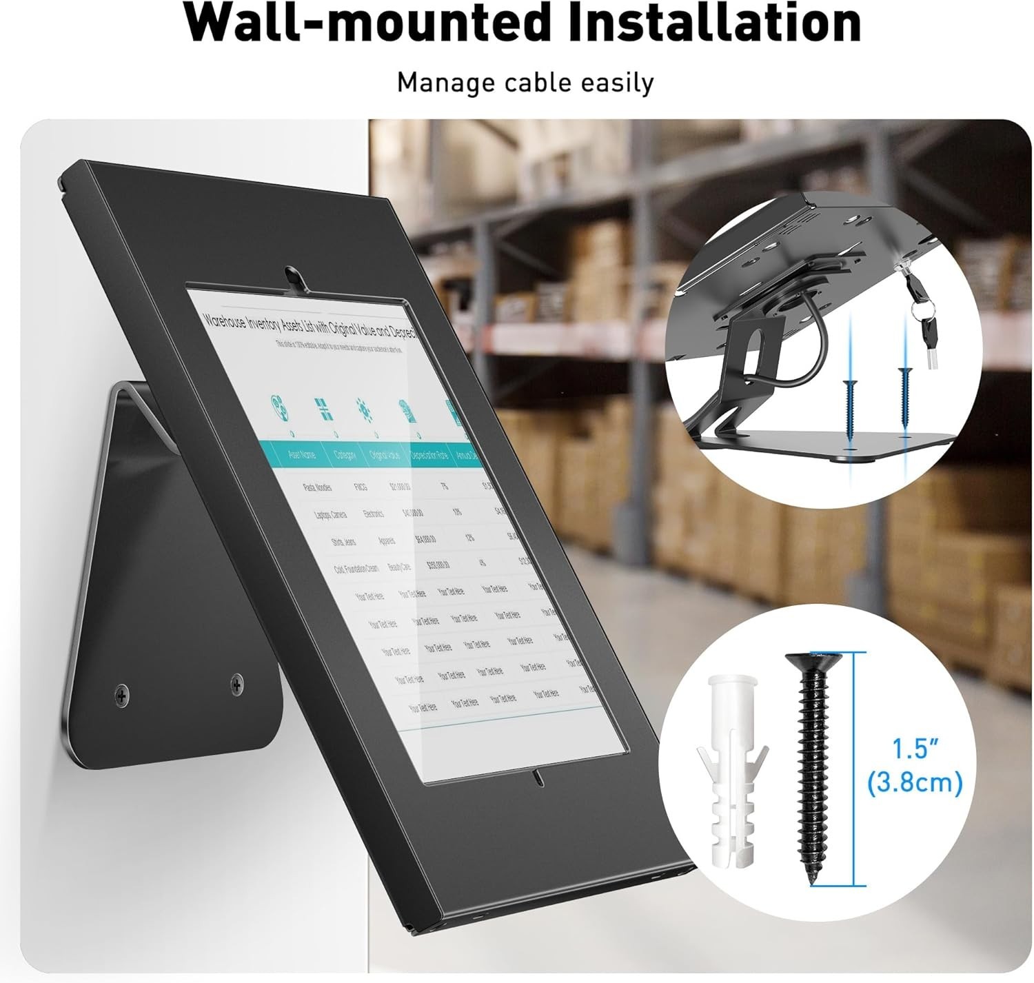 Anti-Theft Tablet Stand – iPad Locking & Security Stand, for iPad/ Air/ Pro