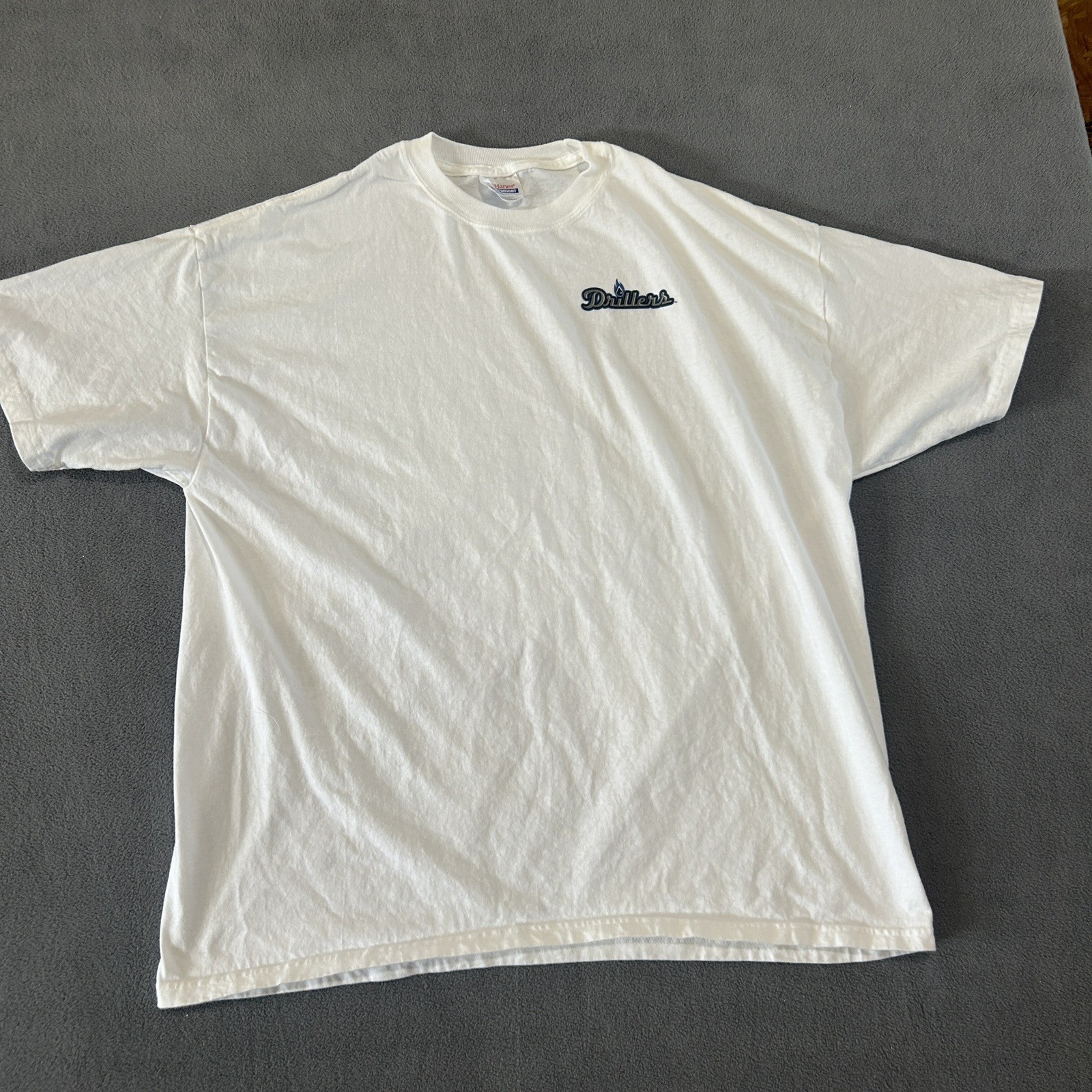 Vintage 1990's Tulsa Drillers Hanes Made in USA White T-Shirt Size XXL 2XL