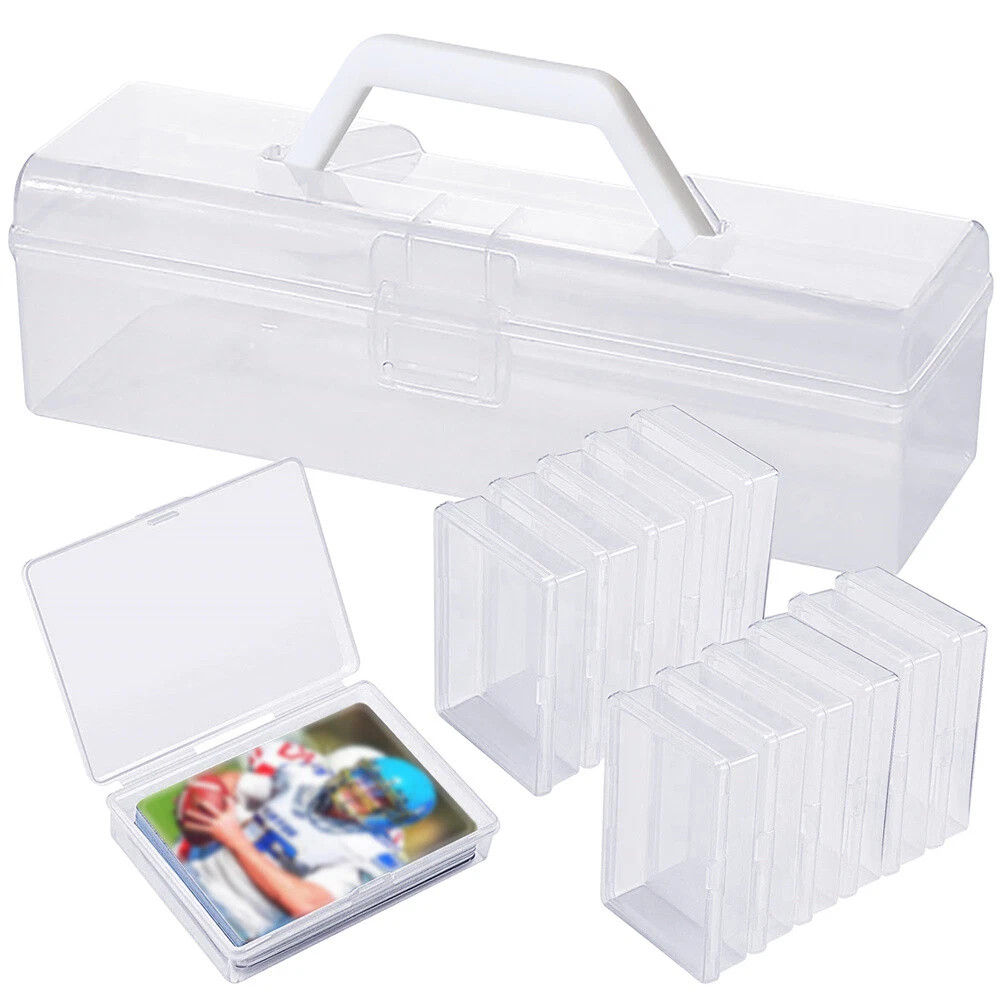 Plastic Clear Deck Storage Box+12X Card Case For Sports Gaming Standard Card