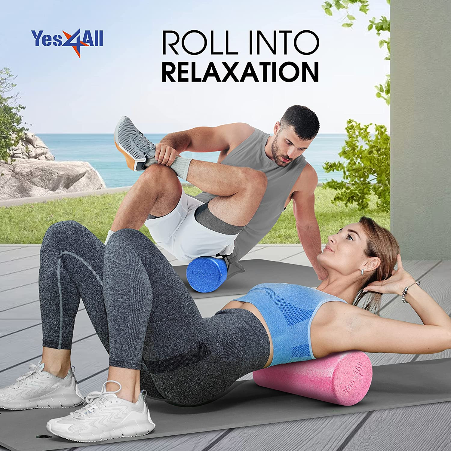 High-Density EPP round Back Roller Foam, Exercise Foam Roller for Yoga, Pilates