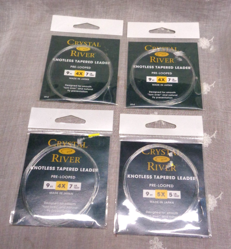 Lot CRYSTAL RIVER Knotless Tapered Leader 9ft 5X 5lb L9-5 / 9ft 4X 7lb L9-4