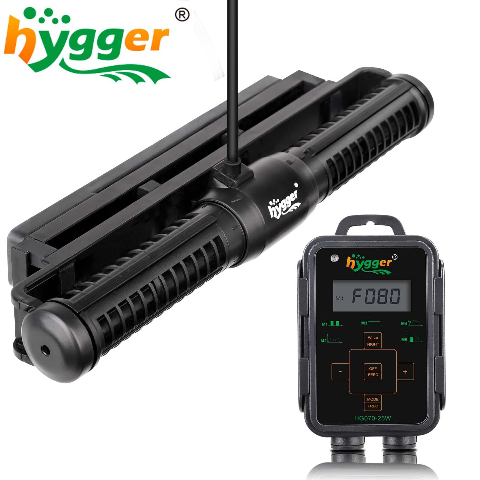 Hygger 12W-25W Aquarium Wave Maker Adjustable Cross Flow Pump with Controller