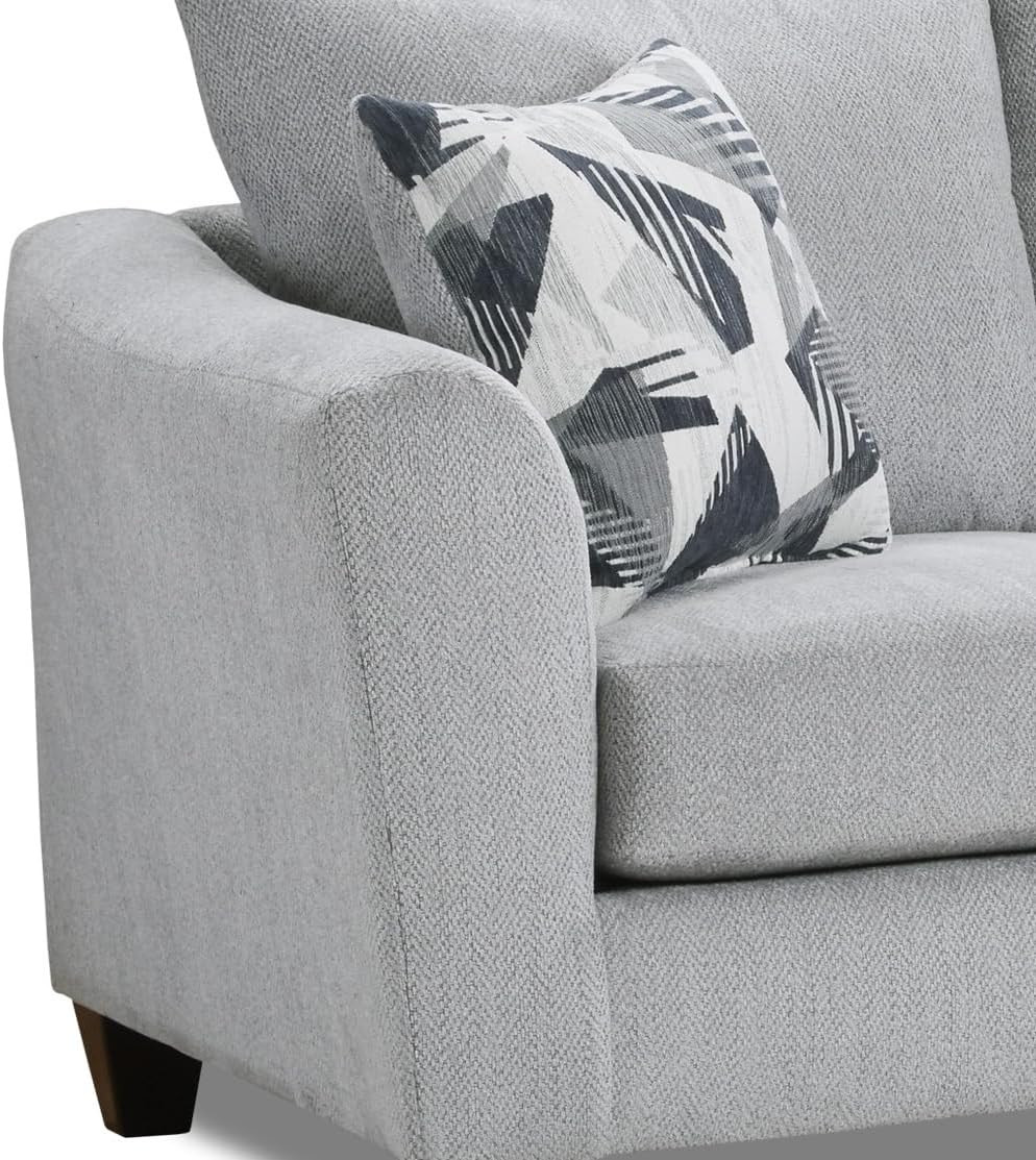 Duleek Upholstered Stationary Loveseat, Herringbone Silver