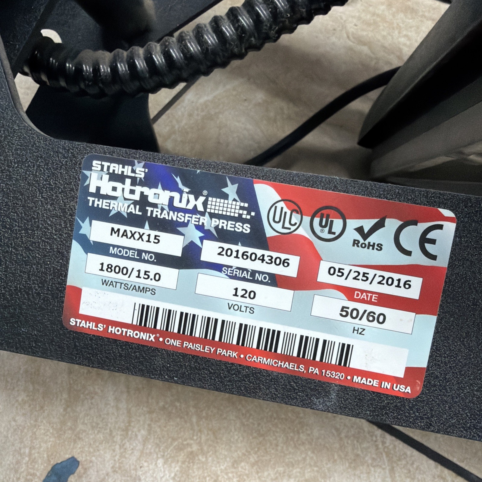 2016 Stahls Hotronix The Maxx Press Thermal Transfer Press