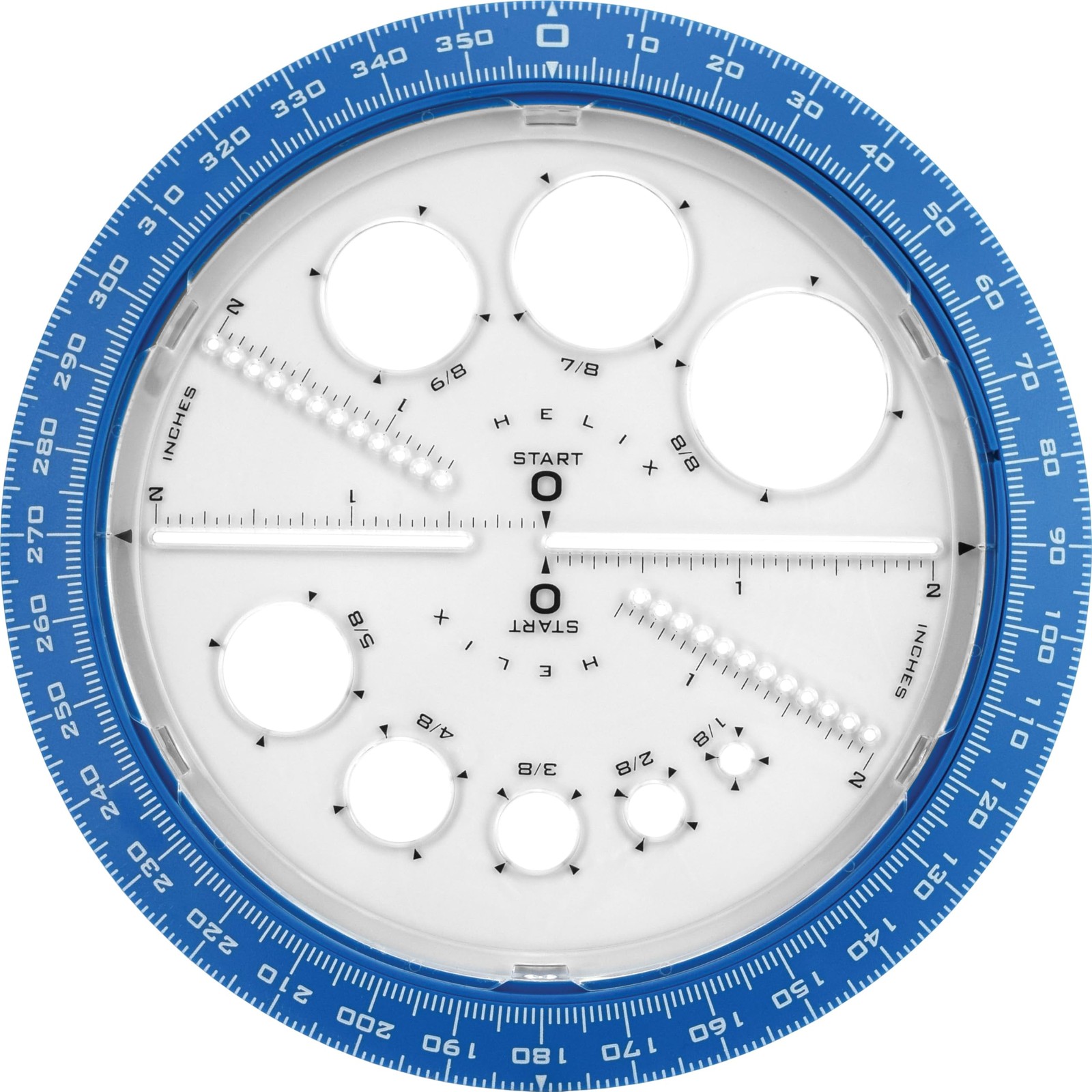 Helix Angle Circle Maker 360 Degree Template Ruler 6 Inch Drawing Tool