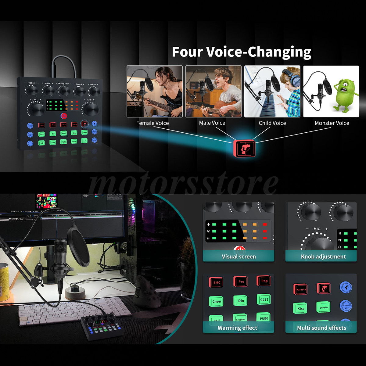 Professional Condenser Microphone Kit Complete Set For Podcast Studio Recording