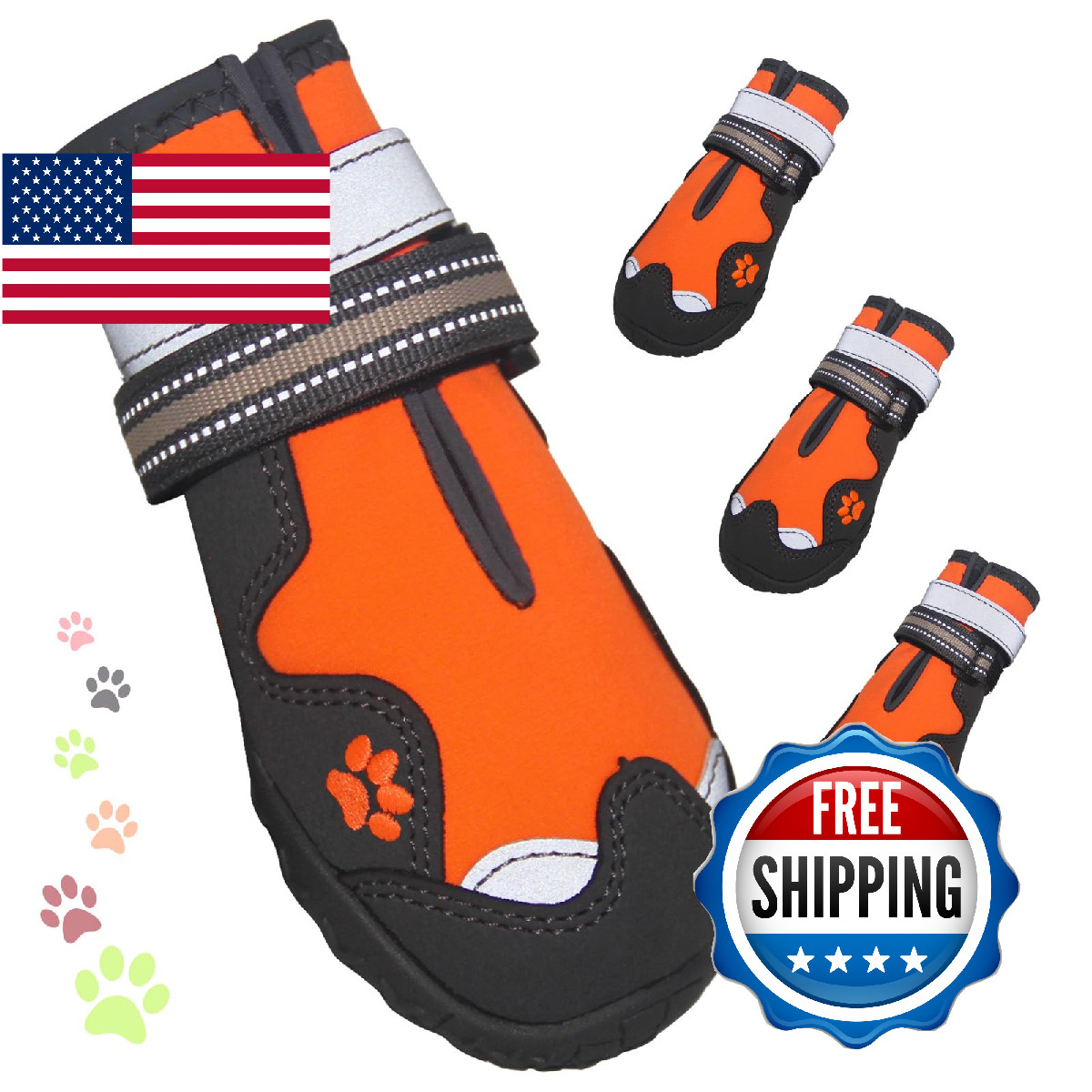 FISHOAKY Dog Shoes for Large Dogs, 360°Anti Slip Medium Dog Boots & Paw Protecto