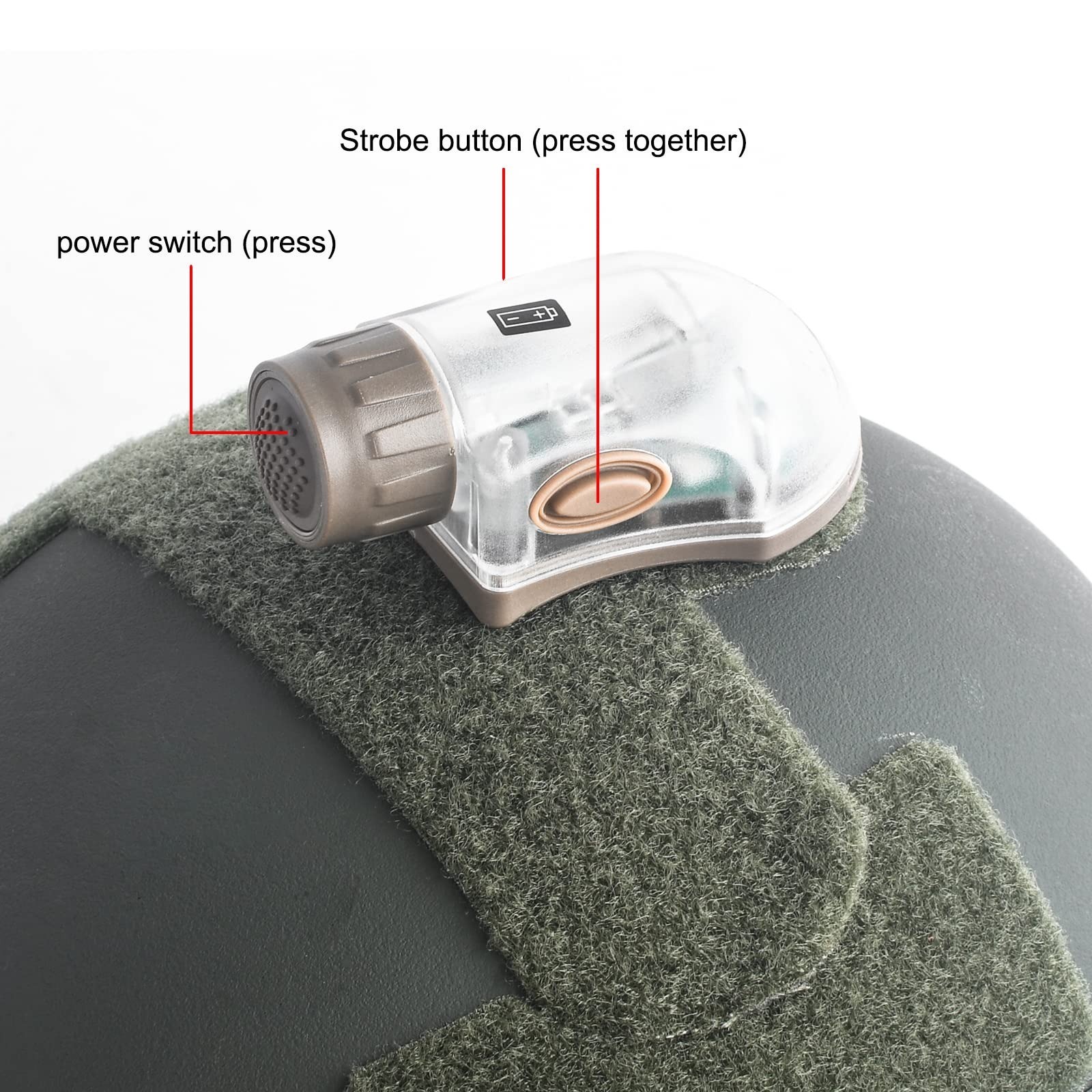 NOBUHIRO Tactical Helmet Light - IR Strobe + 5-Speed Green LED Strobe