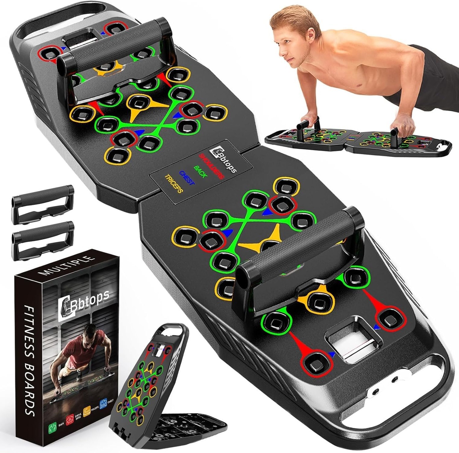 Push UP Board, Pilates Bar & Fitness Accessories, 25 in 1 Foldable Push up Ba...