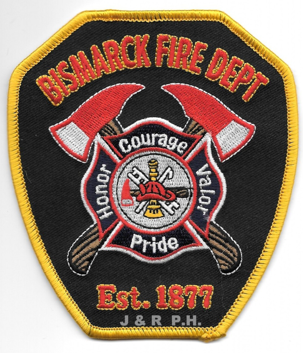 Bismarck  Fire Dept. "Honor-Valor-Courage-Pride", ND (4" x 4.5" size) fire patch