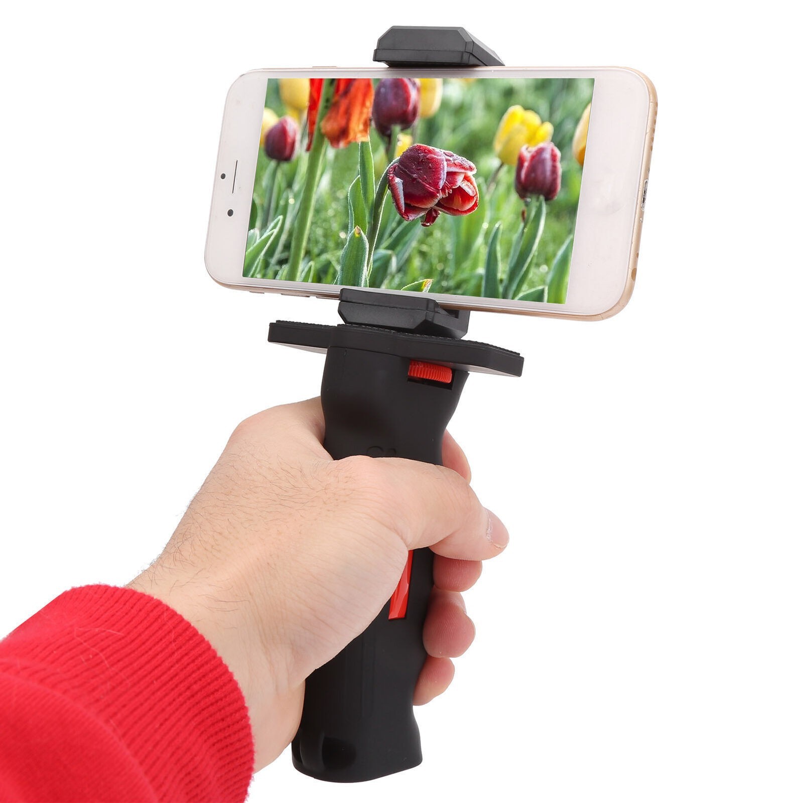 Camera Plastic Handheld Grip Stabilizer Handle Mount Stand with Mobile Phone