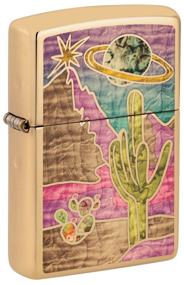 Zippo Desert Fusion Design High Polish Brass Windproof Pocket Lighter, 254B-1...