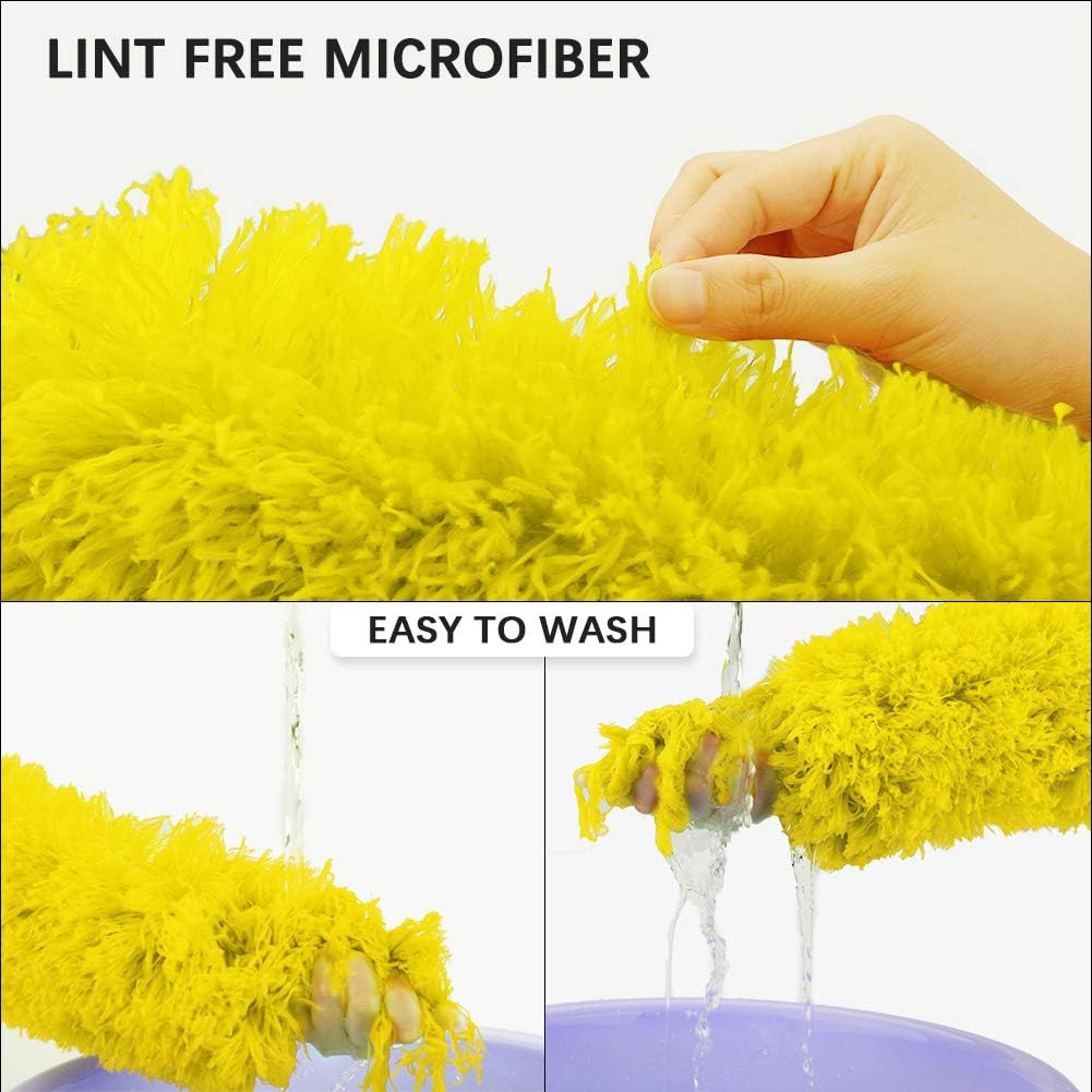 Microfiber Feather Duster Extendable Cobweb Duster with 100 inches Extra Long Po