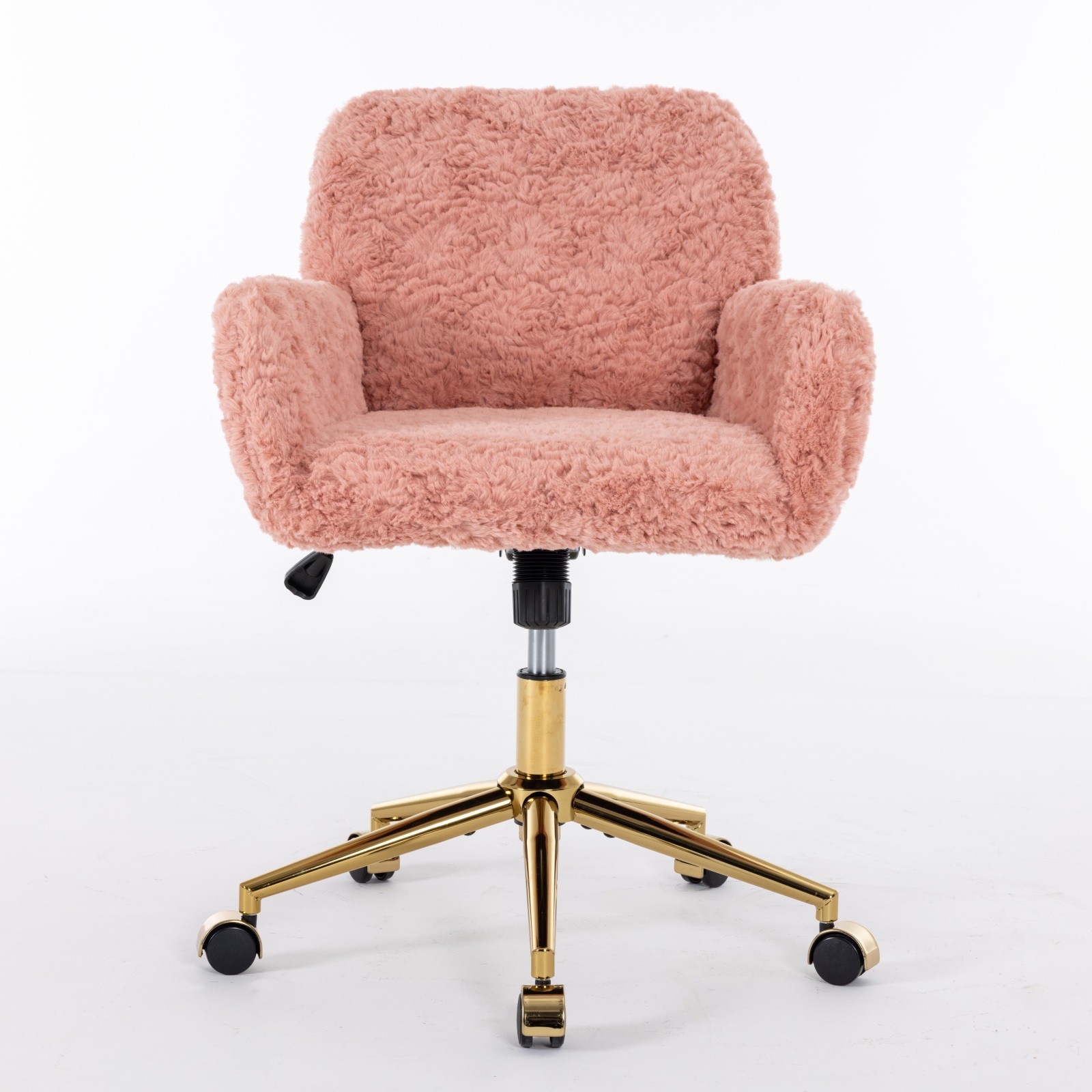 A&A Furniture Office Chair,Artificial Rabbit Hair Home Office Chair With Metal