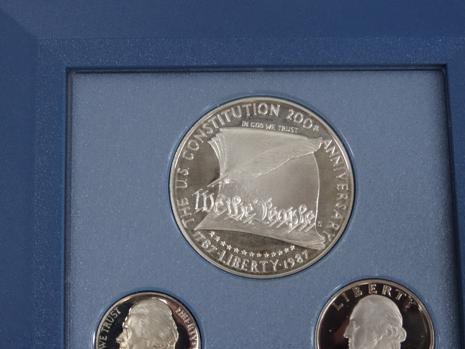 1987 Prestige Set US Mint Constitution Silver Dollar w/ Box & COA 6 Coins