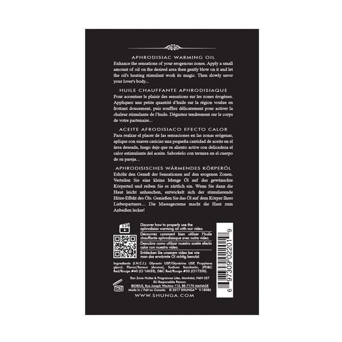 Shunga Warming Oil Raspberry Feeling 3.5 Oz