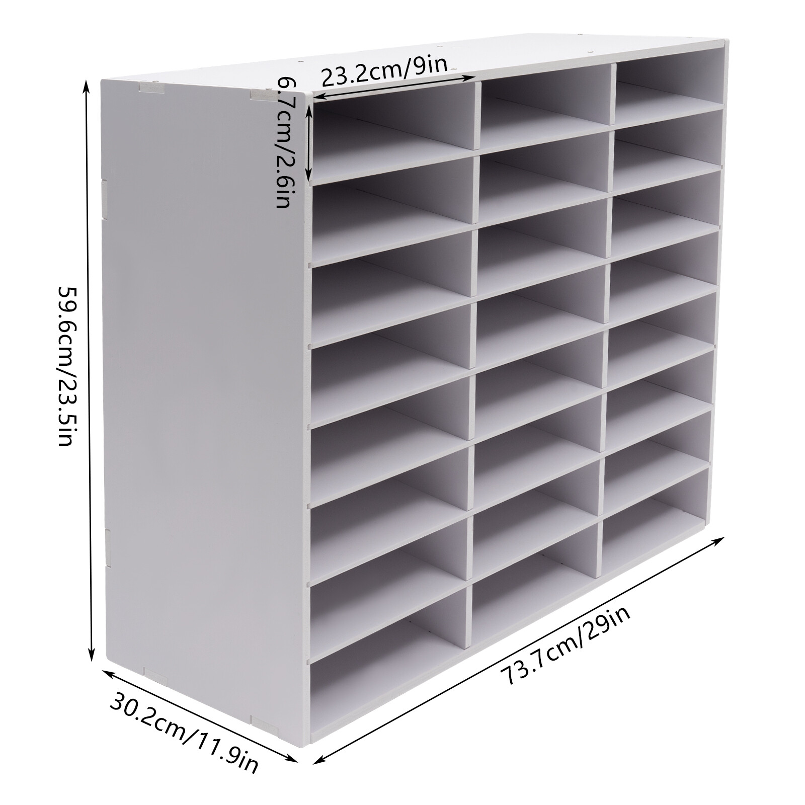 Classroom Mailbox - 24 Slots Literature Organizer, Construction Paper White