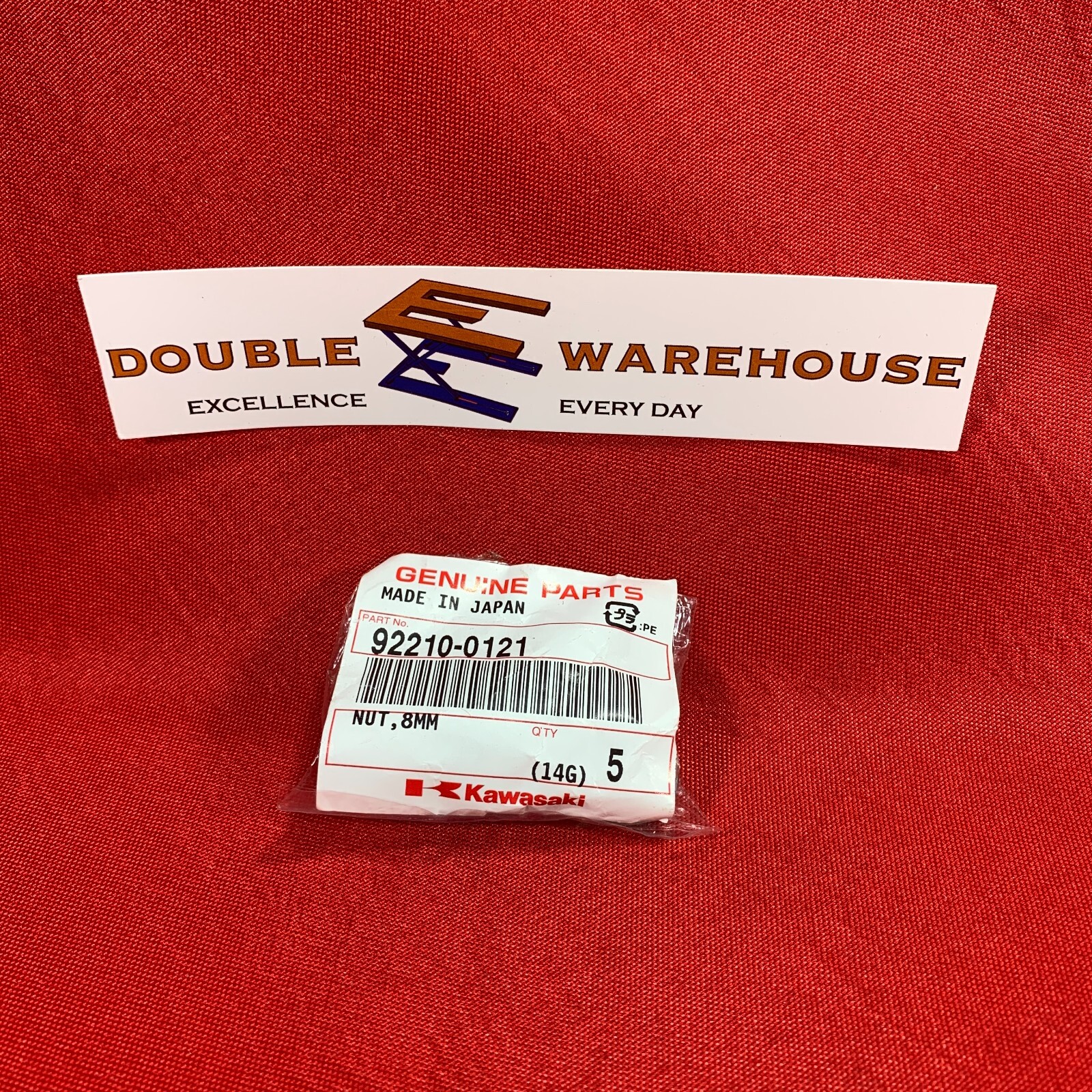 NOS OEM Kawasaki 92210-0121 Engine Exhaust Header Nuts SET OF FIVE