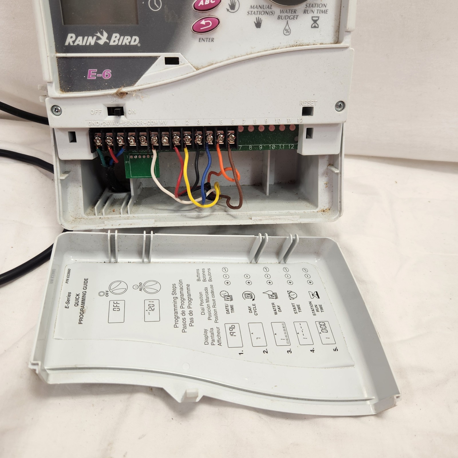 Rainbird E-6 6 Zone Station Sprinkler System Irrigation Timer Controller