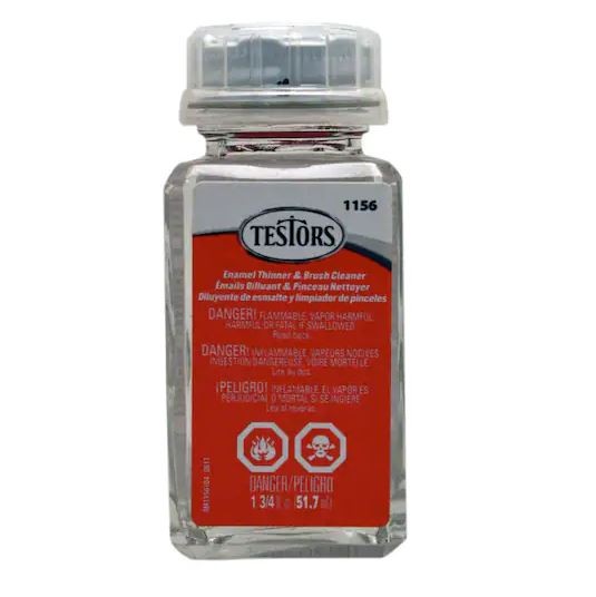 Testors Enamel Paint Thinner 1 3/4 oz 1156XT