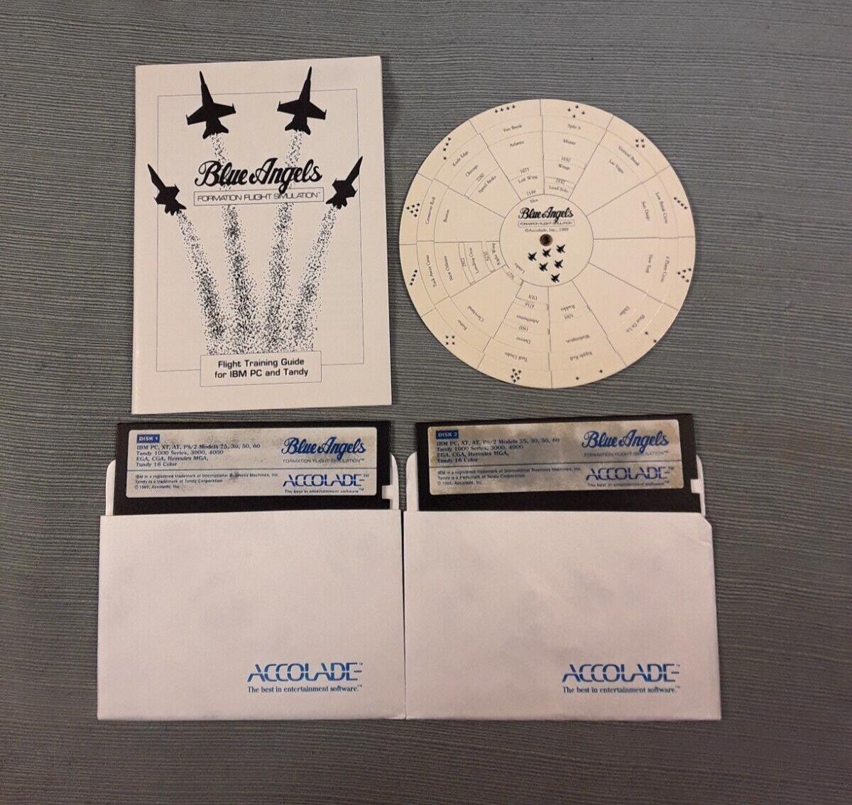 1989 Accolade Blue Angels Formation Flight Simulation IBM PC Floppy - Complete
