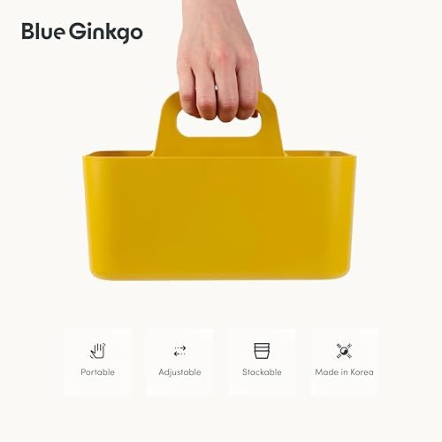 Stackable Organizer Caddy, Yellow, Made in Korea | Portable. Rectangle YELLOW