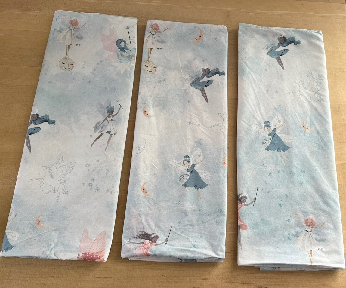 Pottery Barn Kids Celeste Fairy Organic Pillowcases-Standard Size-Set of 3