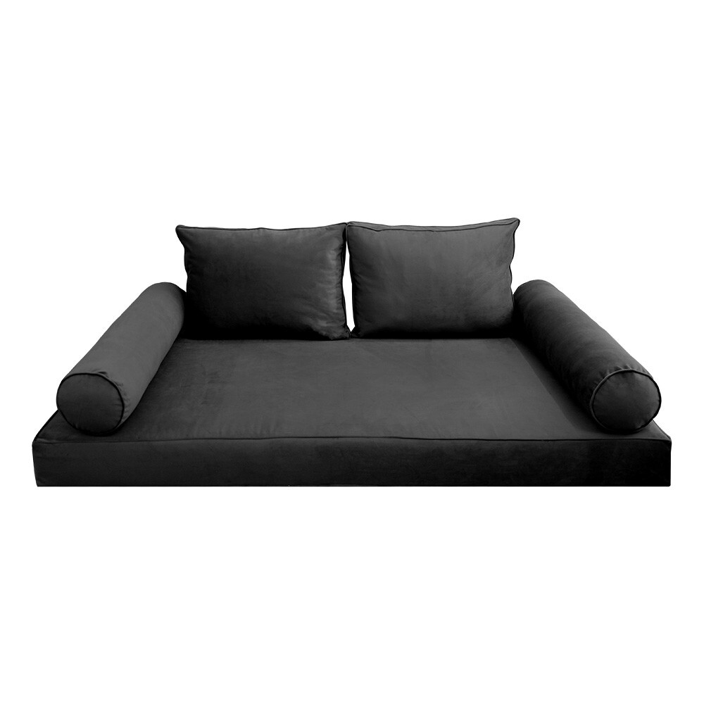 STYLE V1 Twin Velvet Pipe Trim Indoor Daybed Mattress Pillow |COVER ONLY| AD350