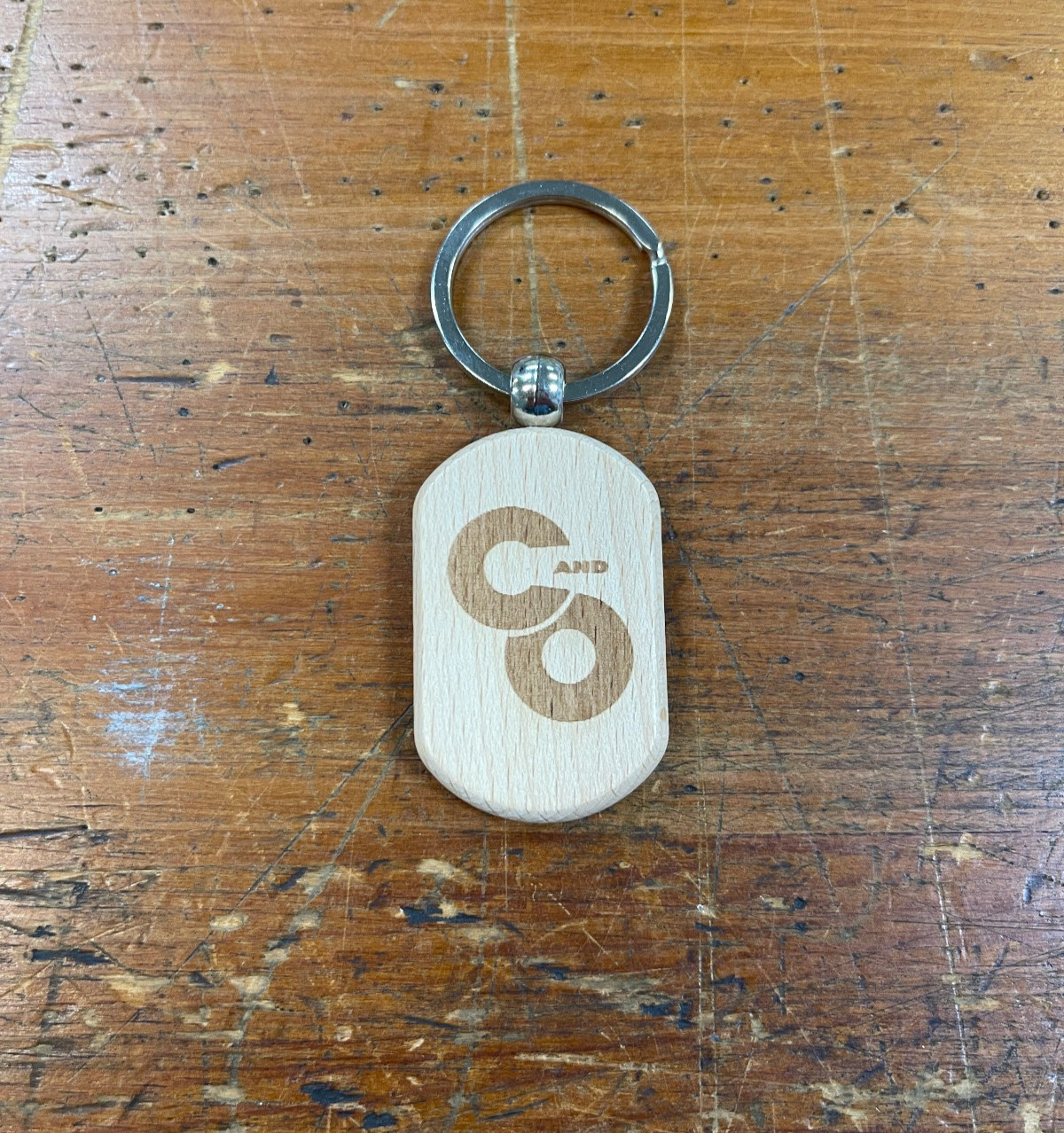 Chesapeake & Ohio C&O Logo Laser Engraved Wood Keychain 2.75 Inch NEW!