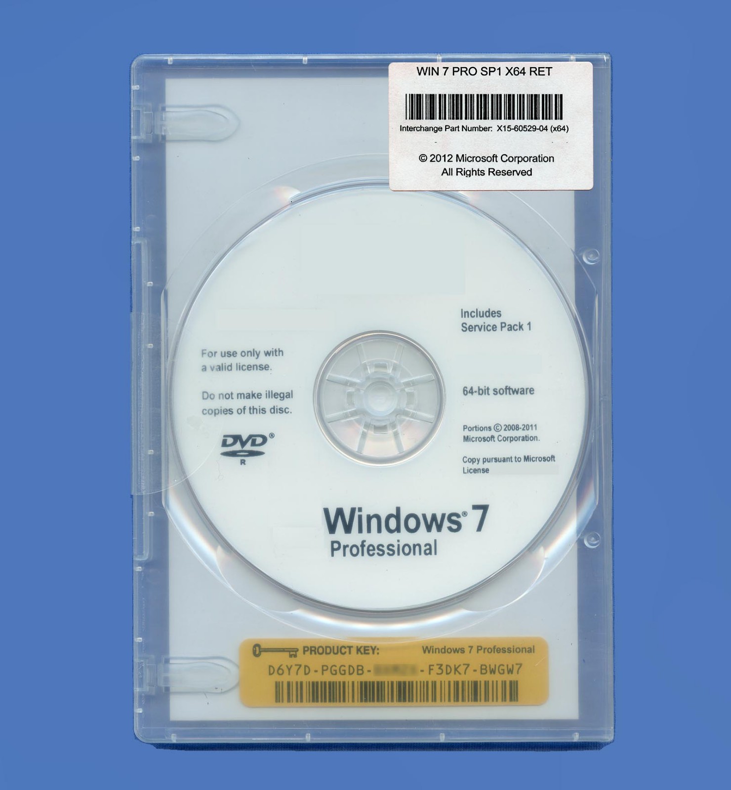 NEW Retail Windows 7 Professional 64 Bit Full Version SP1 DVD Disc & Product Key