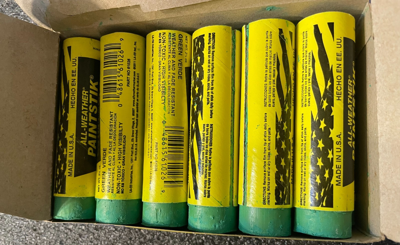 All-Weather Paintstik Livestock Marker green 1 box of 12 markers