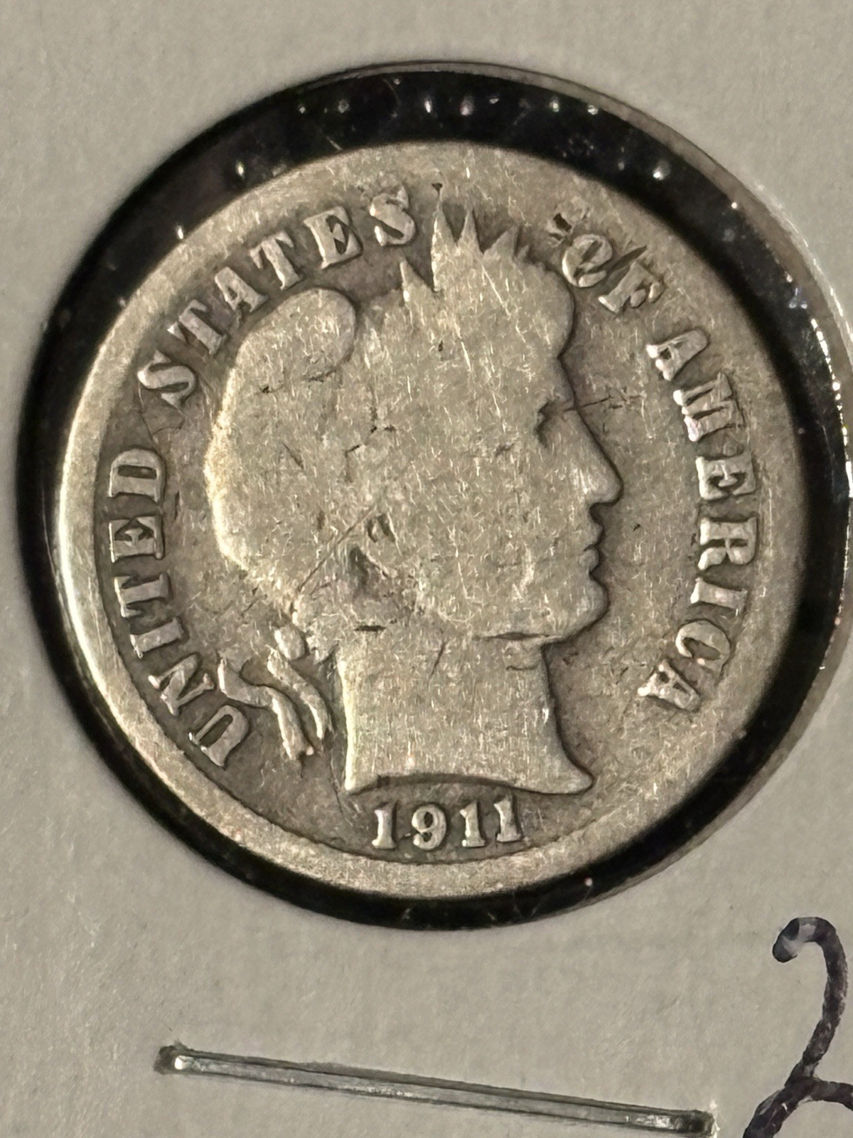 1911-D Barber Dime     Item 2A