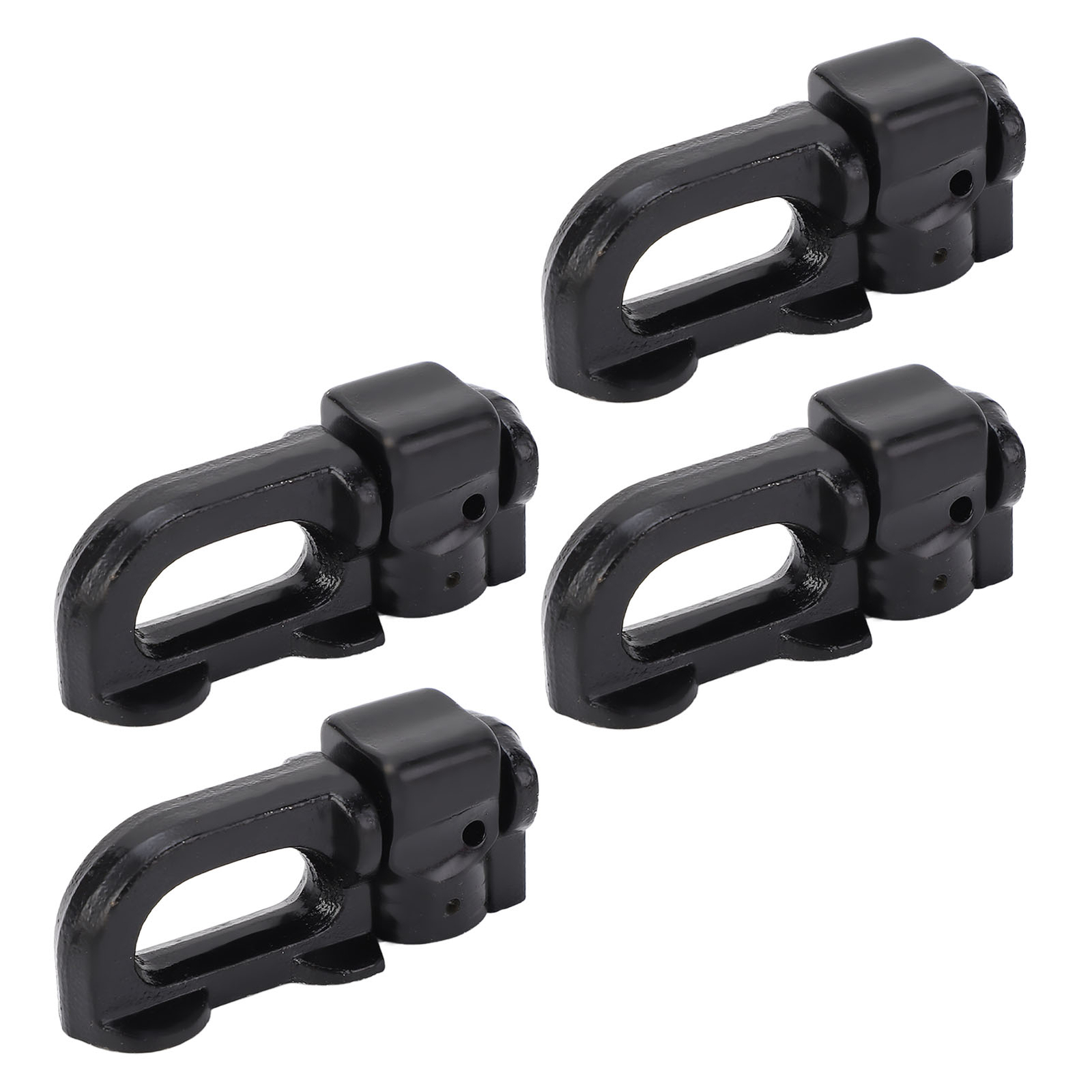 Black 4Pcs L Track Double Stud Tie Down Fitting Carbon Steel L Track Rail Double