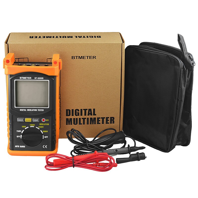 Digital 5000V Insulation Tester Megohmmeter,200GΩ,Auto-Ranging, AC Voltage Test