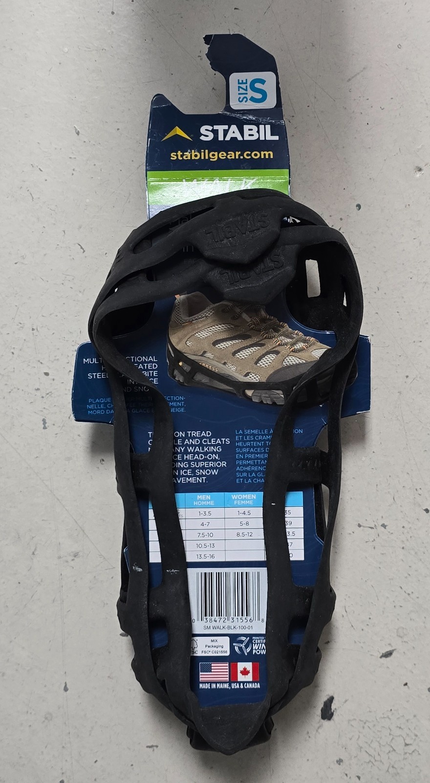 Stabilicers Lite Creepers Inc Traction Ice Cleats Studded Snow Tires sz Small
