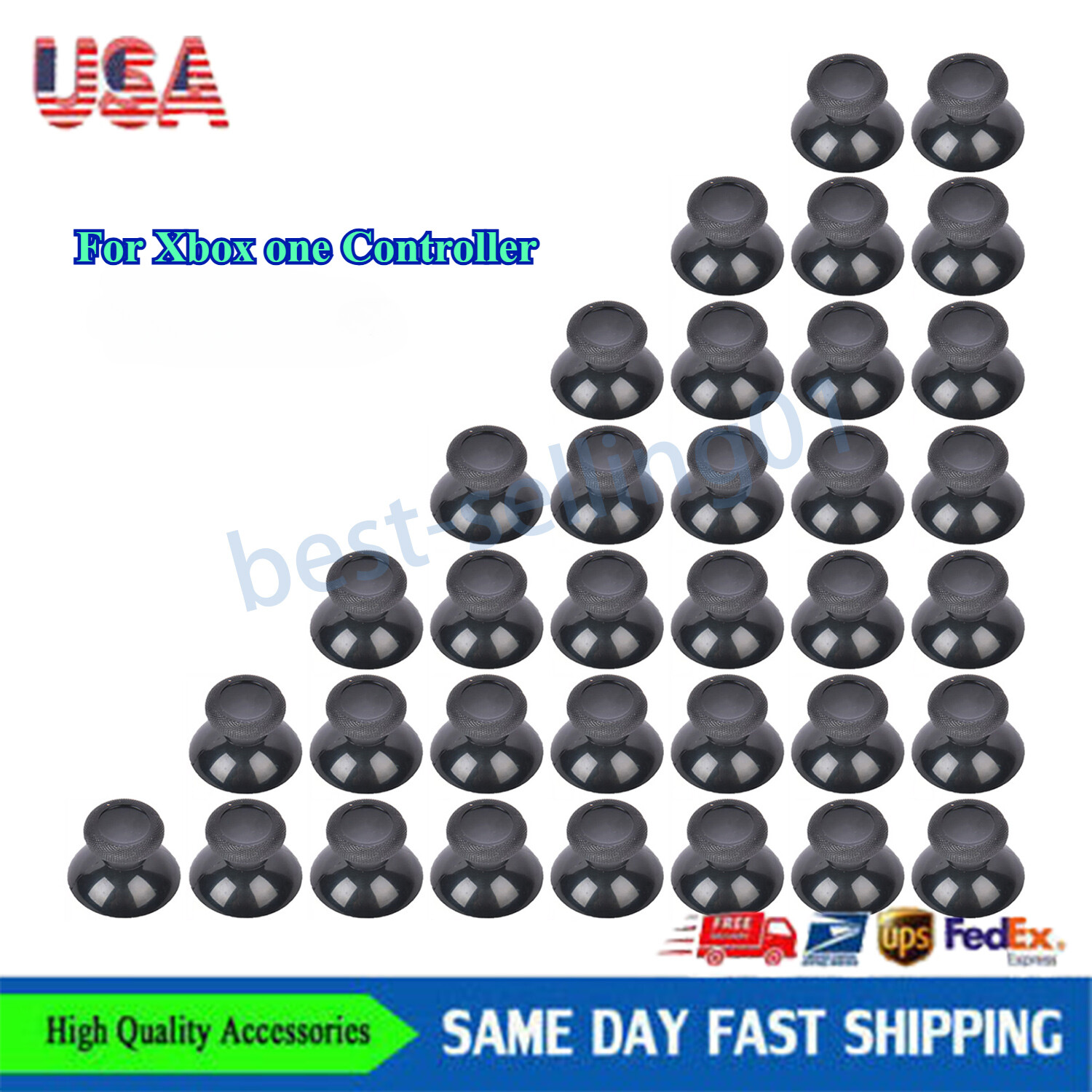 30 PCS Thumbsticks Analog Sticks Rocker Cap For Xbox one Controller Black USA