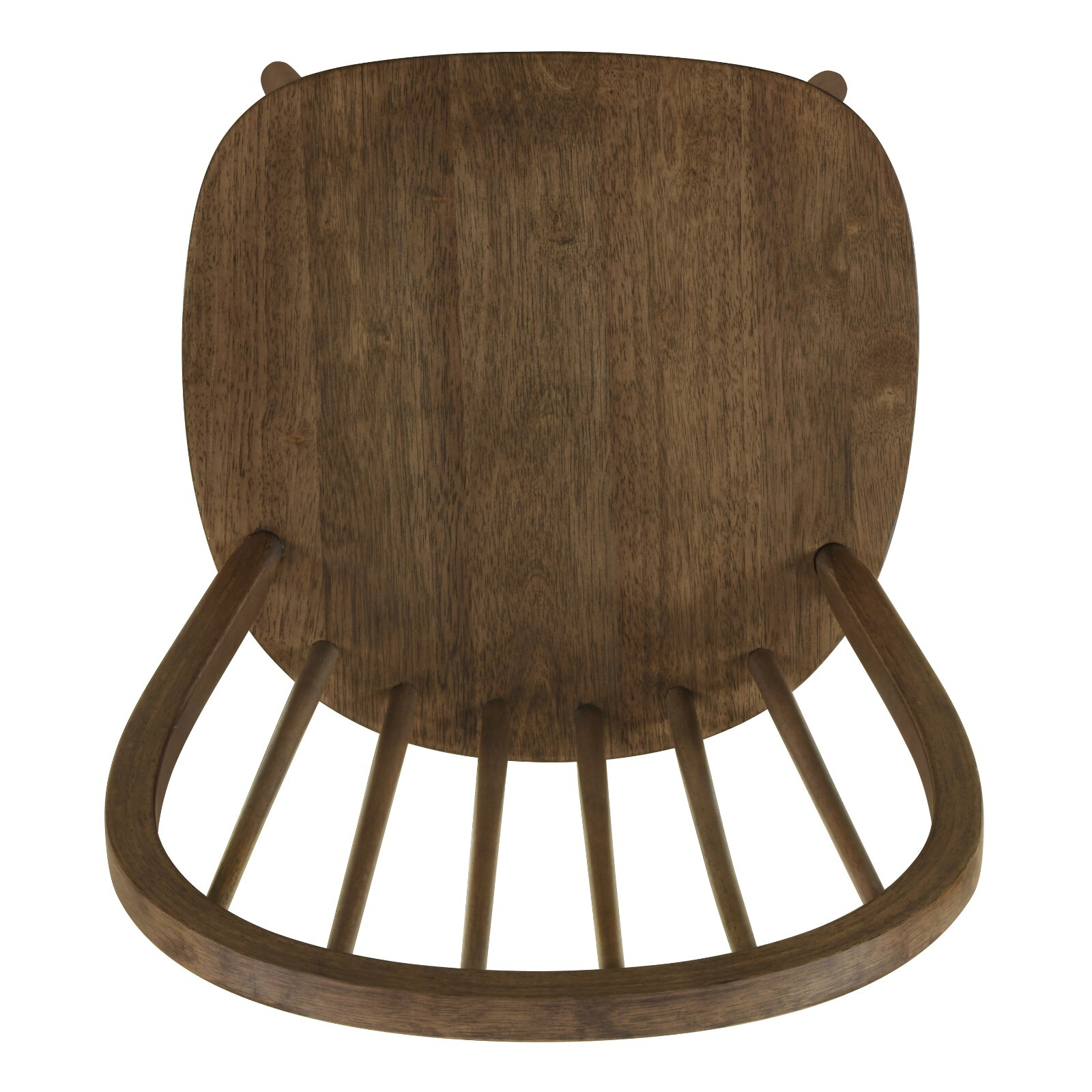 Set of 2 Farmhouse Spindle Back Dining Chairs with Rubberwood Frame