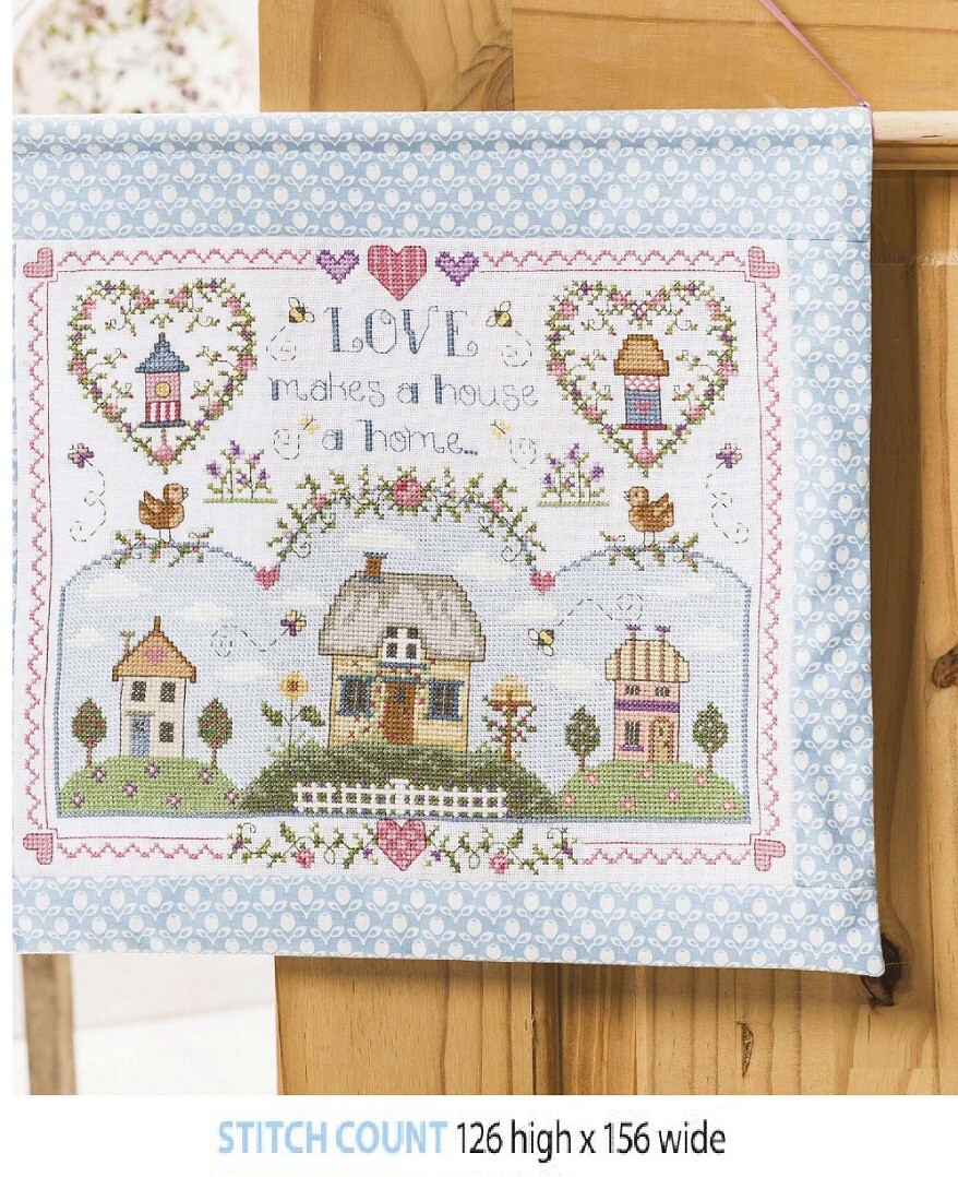 HOME HANGING LOVE CROSS  STITCH PATTERN ONLY   ALS    AQ