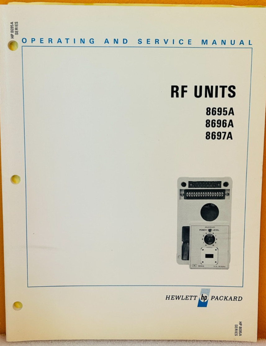HP Agilent 08695-90015 1973 RF Units 8695A 8696A 8697A Oper & Service Manual.