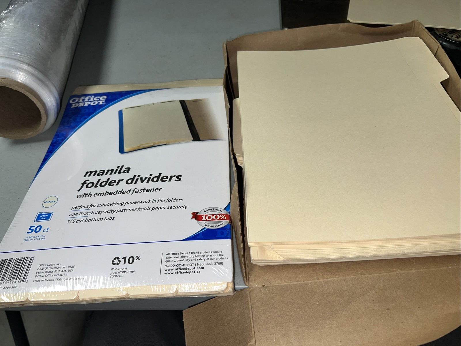 Office Supply Lot Manila File Folders Dividers Tabs Letter Size Bulk Bundle