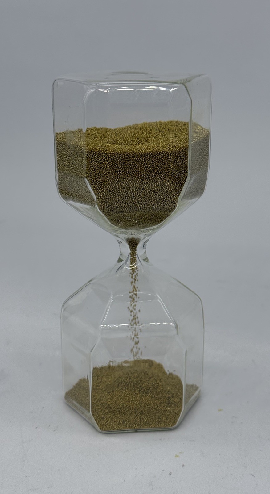 IKEA TILLSYN Decorative Hourglass w/ Gold Tone Micro Beads 100 Second Timer