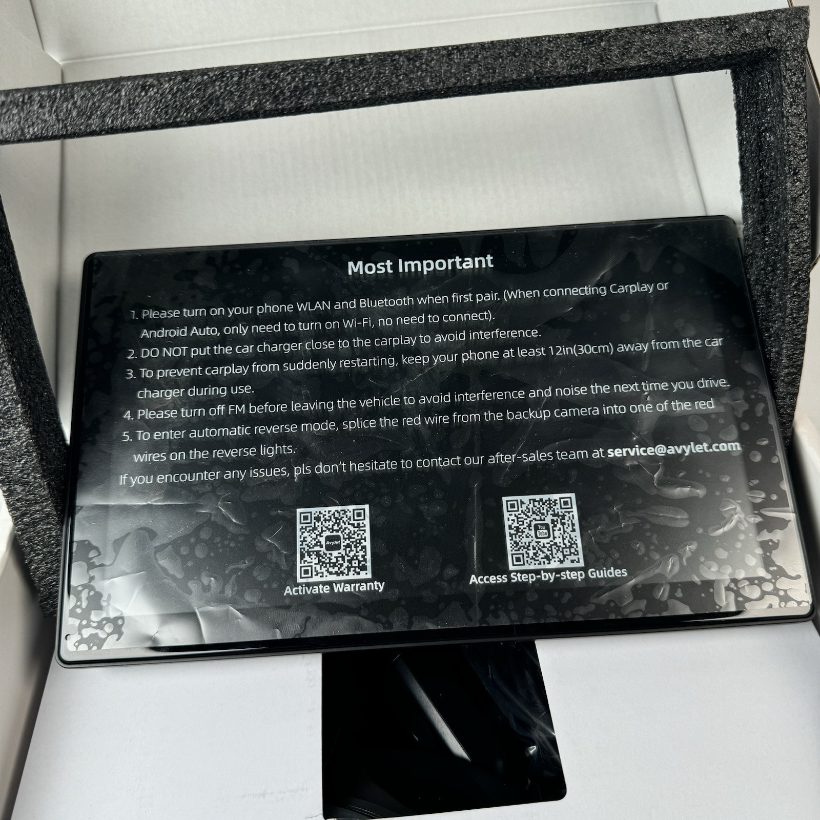 Avylet RC07 9'' Wireless Apple Carplay Screen & Android Auto with 4K new box