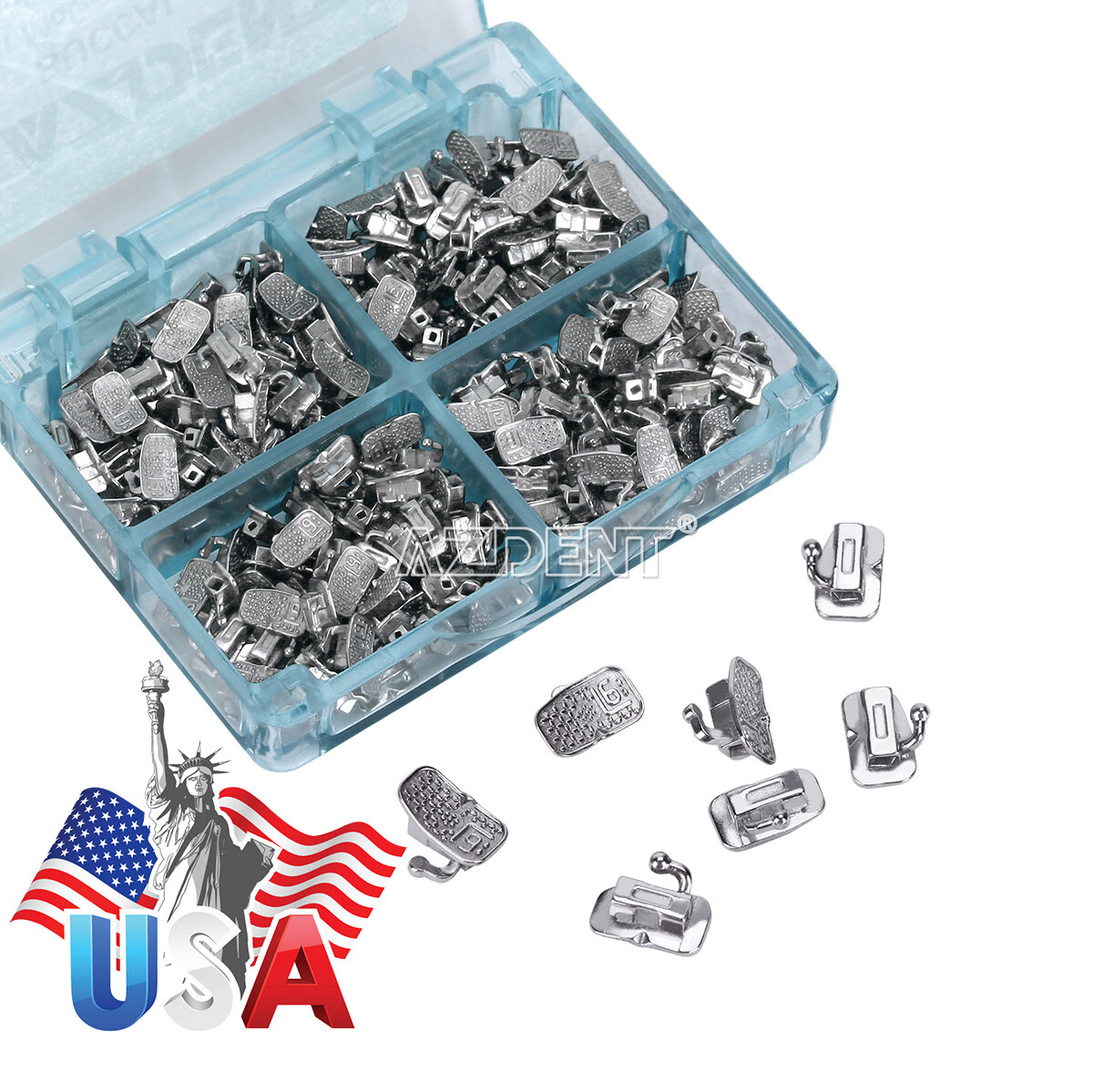 50 Sets/box Dental Orthodontic Buccal Tubes 1st Molar Bondable No-Conv Roth 022